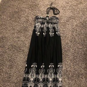 Caribbean maxi dress halter (black)